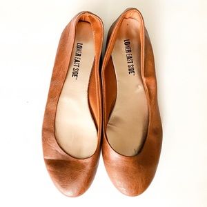 Brown Vegan Leather Flats